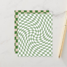 Groene Retro Checkered Scrapbook Paper