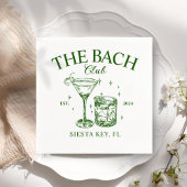 Groene Retro Cocktails Bachelorette Party Servet