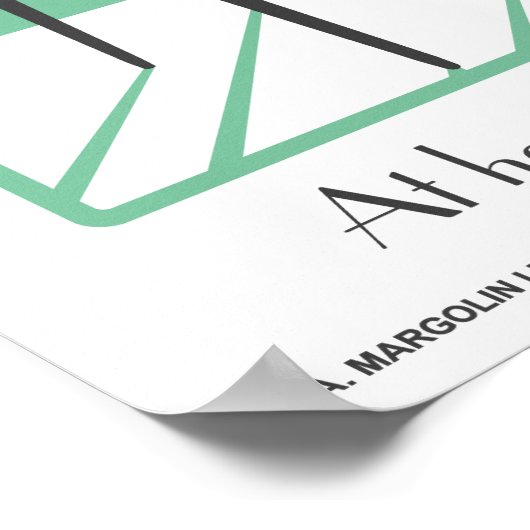 Groene Retro Dansette platenspeler Pop Art poster (Hoek)