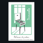 Groene Retro Dansette platenspeler Pop Art poster<br><div class="desc">Retro platenspeler Pop Art poster</div>