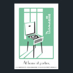 Groene Retro Dansette platenspeler Pop Art poster<br><div class="desc">Retro platenspeler Pop Art poster</div>