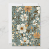 Groene Retro Een beetje Wildflower Baby shower Kaart (Achterkant)