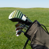 Groene Retro Five Overdwars Strepen met Naam Golfheadcover (Insitu)
