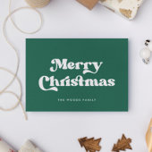 Groene Retro Font Vrolijk Kerstfeest Feestdagenkaart