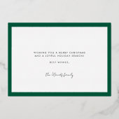 Groene Retro Font Vrolijk Kerstfeest Folie Feestdagenkaart (Achterkant)