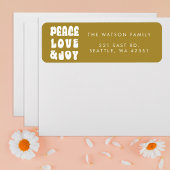 Groene Retro Groovy Vrede Liefde Vreugde Vakantie Etiket