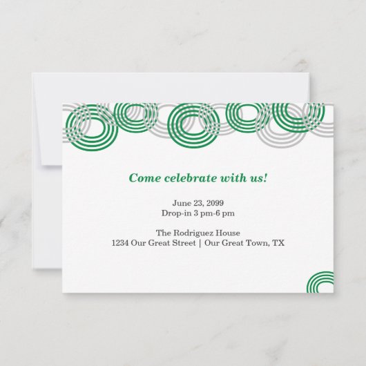 Groene Retro Grote Nummers 3-foto Afstuderen Kaart (Achterkant)