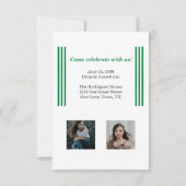 Groene Retro Grote Nummers Afstuderen Foto Kaart (Achterkant)