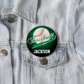 Groene Retro Honkbalstijl Ronde Button 7,6 Cm (In situ)