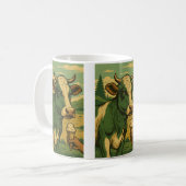 Groene retro-koe koffiemok (Voorkant links)