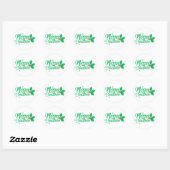 Groene retro lijn Happy Birthday Ronde Sticker (Vel)