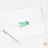 Groene retro lijn Happy Birthday Ronde Sticker (Envelop)