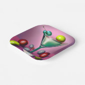 Groene Retro Martini Papieren Bordje (Gebogen)