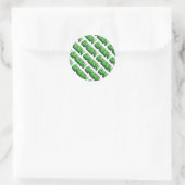 Groene Retro Modern Hergebruik Recyclen Eco Friend Ronde Sticker (Tas)