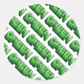 Groene Retro Modern Hergebruik Recyclen Eco Friend Ronde Sticker (Voorkant)
