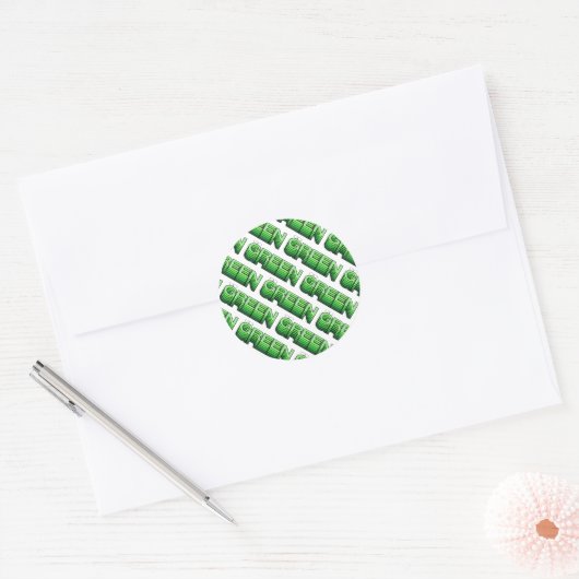 Groene Retro Modern Hergebruik Recyclen Eco Friend Ronde Sticker (Envelop)