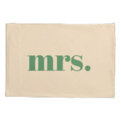 Groene retro moderne bruiloft meneer en mevrouw kussensloop (Achterkant)