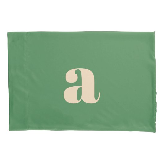 Groene retro moderne huwelijksinitiaal  kussensloop (Voorkant)
