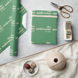 Groene Retro moderne minimalist Cadeaupapier