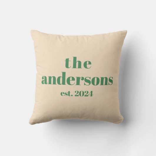 Groene retro moderne minimalist kussen (Achterkant)