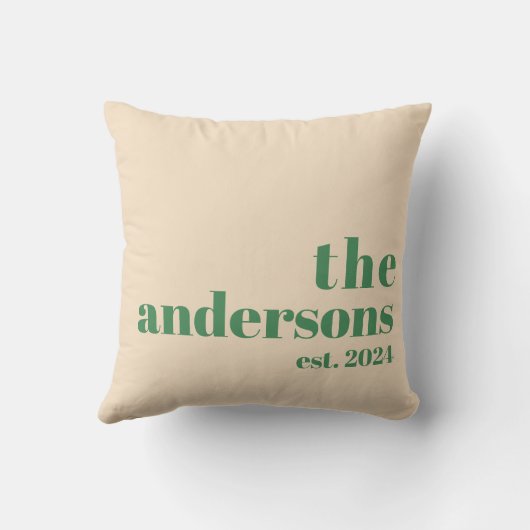 Groene Retro moderne minimalist Kussen (Achterkant)