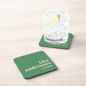 Groene Retro moderne minimalistisch Bier Onderzetter (Rechterzijde)