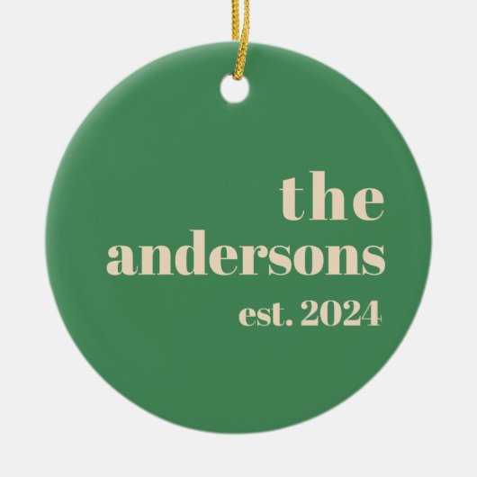 Groene Retro moderne minimalistisch Keramisch Ornament (Voorkant)