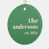 Groene Retro moderne minimalistisch Keramisch Ornament (Links)