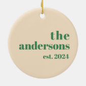 Groene Retro moderne minimalistisch Keramisch Ornament (Achterkant)