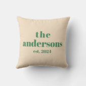 Groene Retro moderne minimalistisch Kussen (Achterkant)