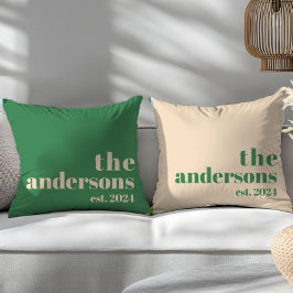 Groene Retro moderne minimalistisch Kussen