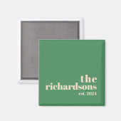 Groene Retro moderne minimalistisch Magneet (Voorkant / Achterkant)