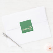 Groene Retro moderne minimalistisch Vierkante Sticker (Envelop)