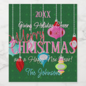 Groene Retro Ornamenten Wijn Etiket (Enkel label)