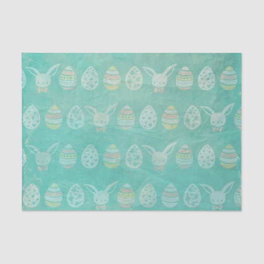 groene retro paaseieren tissuepapier (Voorkant)