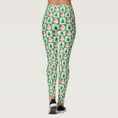 Groene Retro Santa Claus Kerstboom Plaid Leggings (Achterkant)