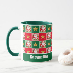 Groene Retro Santa Claus Vrolijk Kerstfeest Kinder Mok