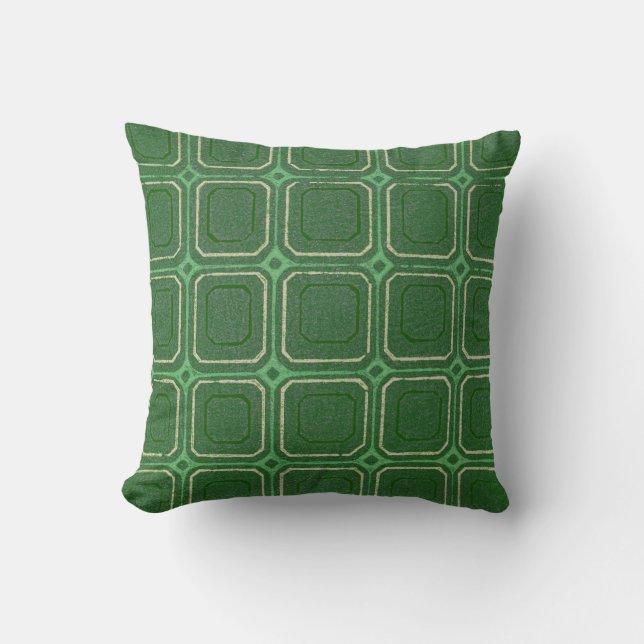 Groene Retro Squares Style Pillow Kussen (Voorkant)