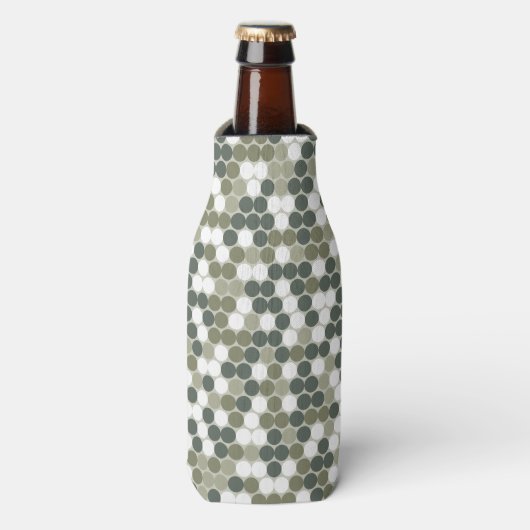 Groene retro stippen flesjeskoeler (Fles Voorkant)