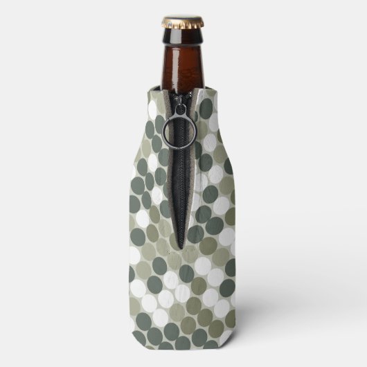 Groene retro stippen flesjeskoeler (Fles Achterkant)