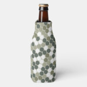 Groene retro stippen flesjeskoeler (Fles Voorkant)