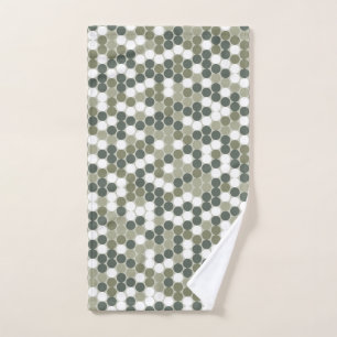 Groene retro stippen handdoek