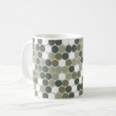 Groene retro stippen koffiemok (Voorkant links)