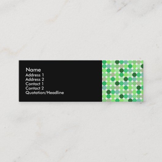 Groene Retro Stippen Profielkaarten Mini Visitekaartje (Voorkant)