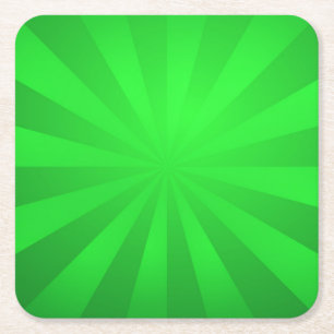 Groene Retro Sunburst Kartonnen Onderzetters