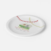 Groene Retro Trailer Wedding Papieren Bordje (Gekanteld)