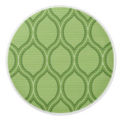 Groene retro trellis keramische knop (Voorkant)