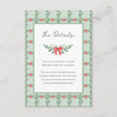 Groene Retro vakantie bruiloft | Gegevens van bezo Informatiekaartje (Voorkant)