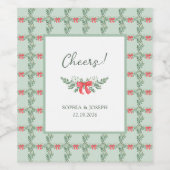 Groene Retro vakantie bruiloft Wijn Etiket (Enkel label)