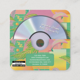 Groene Retro Vaporwave Muziek Producent CD DJ  Vierkante Visitekaartje